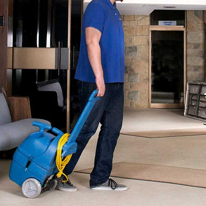 EDIC Bravo Carpet Spotter and Upholstery Cleaner rolling view.