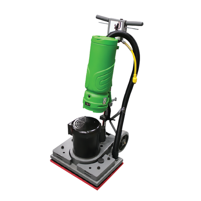 Mosquito Backpack Floor Vacuum angled view with green canister.