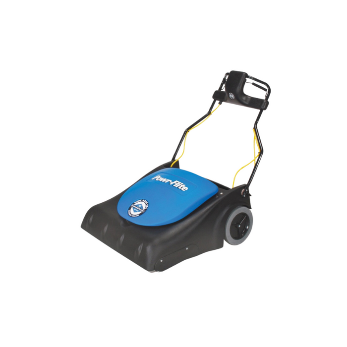 Powr-Flite 30 Wide Area Vacuum angled view with blue cover and Powr-Flite text.