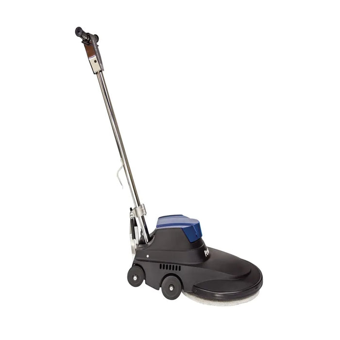 Powr-Flite Millennium Burnisher side view with handle tilted back.