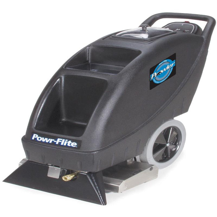 Powr-Flite Prowler 9 Gallon Self Contained Carpet Extractor front view nozzle.