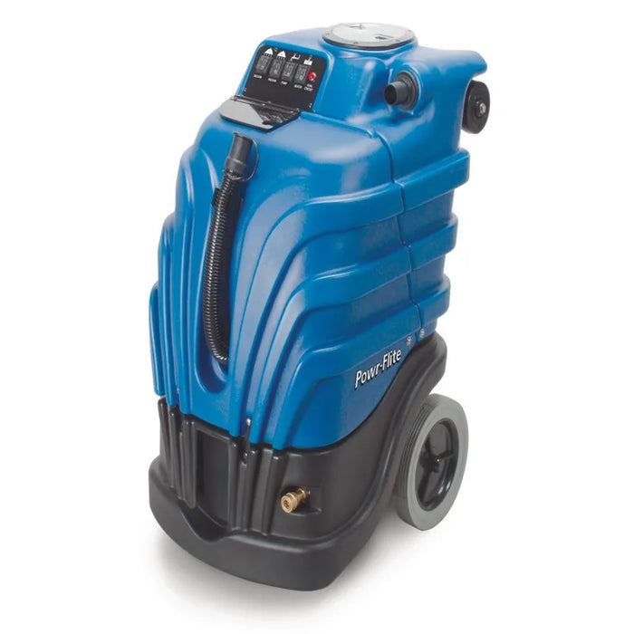 Powr-Flite auto detailing carpet extractor left angled view with branding.