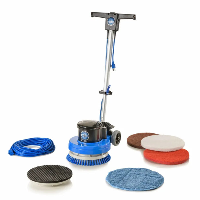 Prolux Core 13 Heavy Duty Commercial Polisher Floor Buffer Machine Scrubber and 5 Pads full kit with attachments.