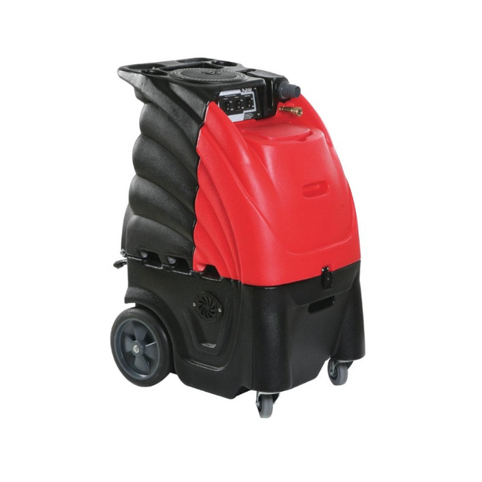 Sandia Sniper 12 Gallon Indy Automotive Carpet Extractor With Heat angled red and black equipment.