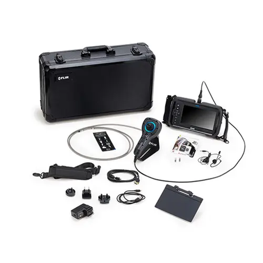 Teledyne FLIR VS80 KIT 4 complete kit top view black case monitor probe accessories.