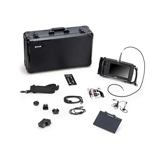 Teledyne Flir Vs80 Kit 3 kit contents black case monitor camera cables accessories.