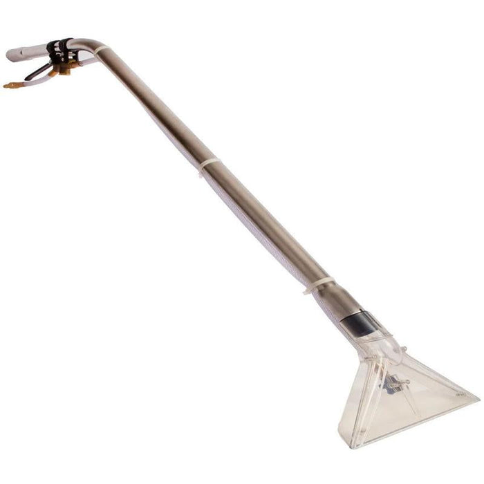 Tornado 98347 PS Series Drag Wand with 8 Head angled view stainless steel handle clear plastic head.