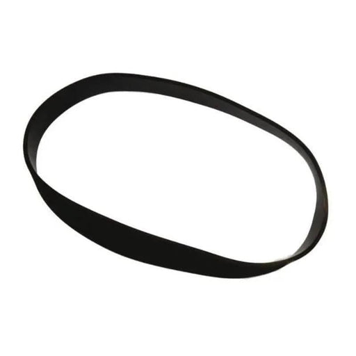 Tornado Brush Belt top view black rubber belt white background.