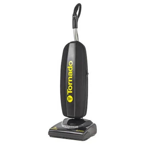 Tornado CK LW 13 1 lightweight roam battery upright vacuum angled view black body yellow logo.