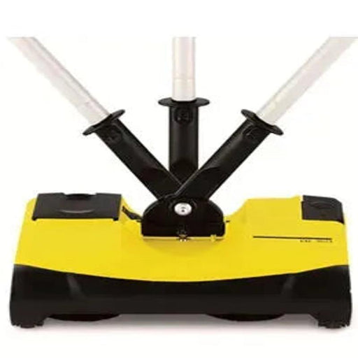 Tornado EB 301 Roam Compact Battery Sweeper handle tilt positions top view yellow black.