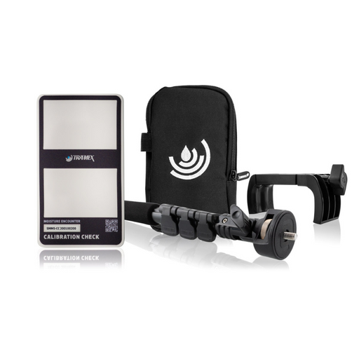 Tramex Accessory Pack for Skipper 5 - AP-SMM5 A collection of Tramex accessory items including the E5 HBS extension handle, Calbox ME5, and a holster, displayed on a white background.