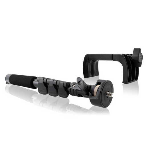 Tramex Extension Handle - E5-HBS: Image of a Tramex E5-HBS Extension Handle and bracket. The handle features an ergonomic design with a sturdy grip, designed for use with ME5 and CME5 moisture meters, showcased against a plain background.