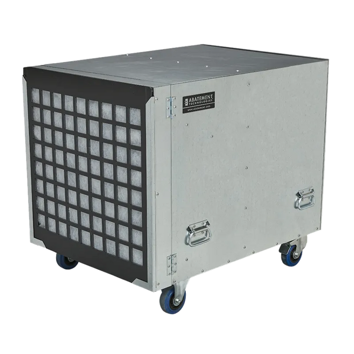 Abatement Technologies HEPA-AIRE H2KM negative air machine, front view showing the filter grid