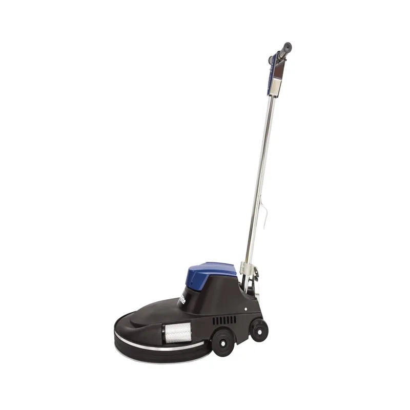 Powr-Flite Millennium Edition dust-control burnisher, side view with handle upright