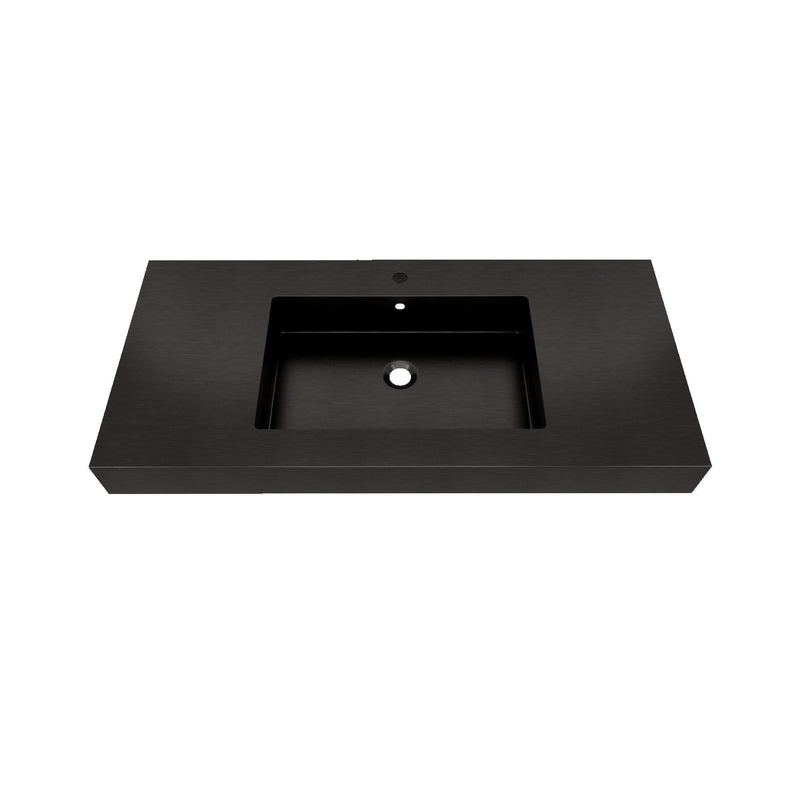 Max 42" Black Stainless Steel Sink - Bathroom Vanity Sink | Better Vanity Premium Bathroom Vanity & Storage USA