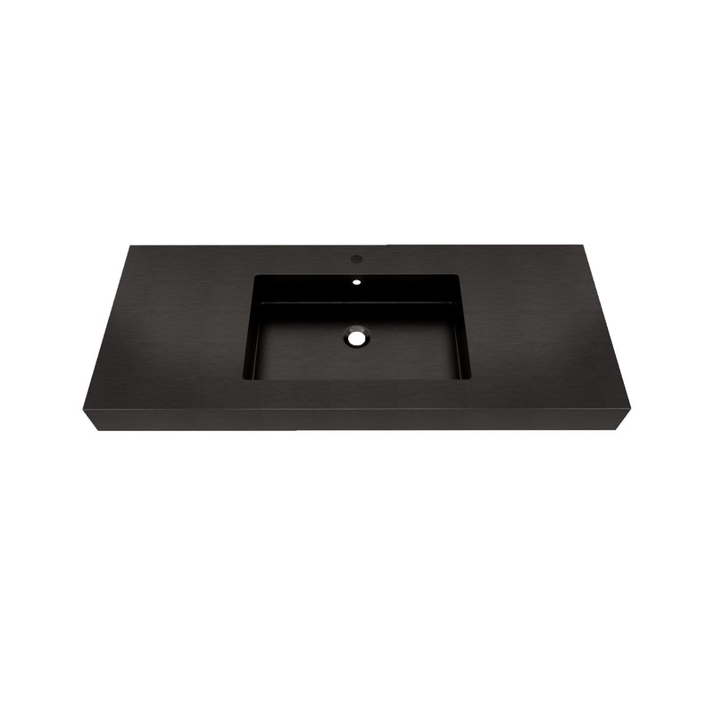 Max 48" Black Stainless Steel Sink - Bathroom Vanity Sink | Better Vanity Premium Bathroom Vanity & Storage USA
