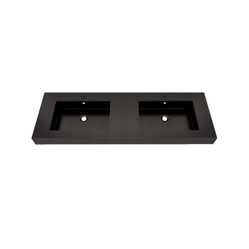 Max 60" Black Stainless Steel Double Sink - Bathroom Vanity Sink | Better Vanity Premium Bathroom Vanity & Storage USA