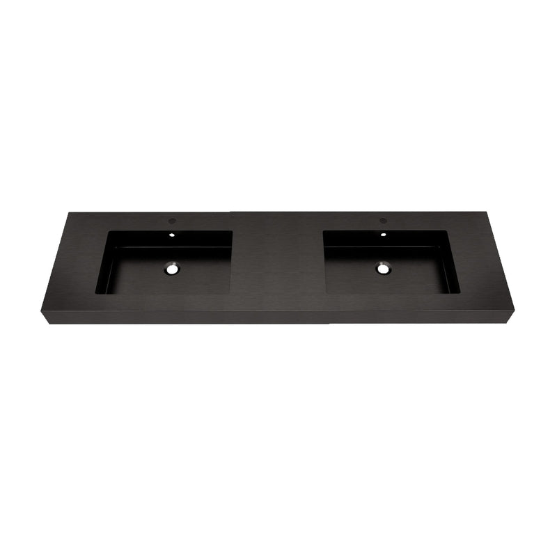 Max 72" Black Stainless Steel Double Sink - Bathroom Vanity Sink | Better Vanity Premium Bathroom Vanity & Storage USA