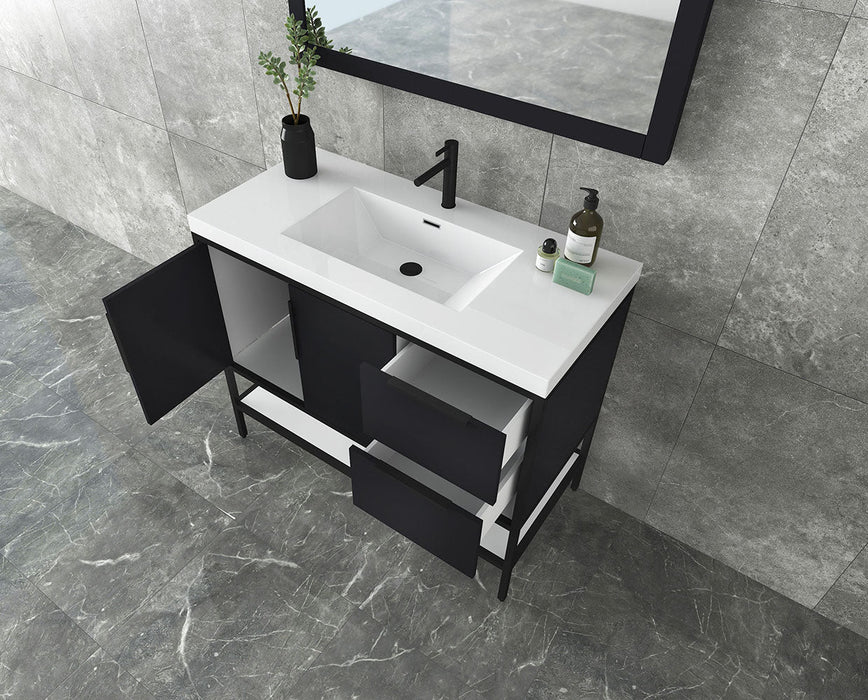 Matthew 24"-72" Glossy White Freestanding Vanity with Reinforced Acrylic Sinks