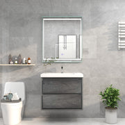 Saggia 30" Floating Vanity with Sink Set in Smoke Oak