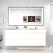 Saggia 72 Wall-Mounted Floating Bathroom Vanity with Reinforced Acrylic Double Sink in Gloss White | Better Vanity Modern Luxury Bathroom Vanities