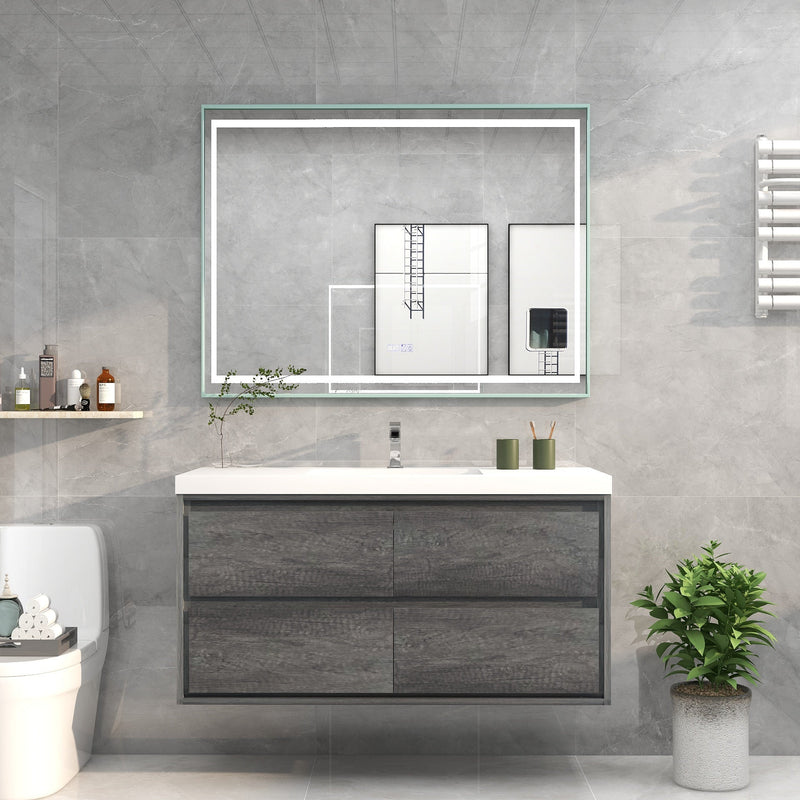 Saggia 48" Floating Vanity with Sink Set in Smoke Oak