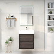 Saggia 24" Wall-Mounted Floating Bathroom Vanity with Reinforced Acrylic Sink in Dark Gray Oak | Better Vanity Modern Luxury Bathroom Vanities