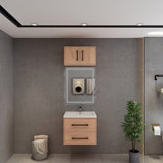 Victoria 24" Solid Wood Floating Bathroom Vanity in Red Oak | Better Vanity Solid Wood Floating Vanities