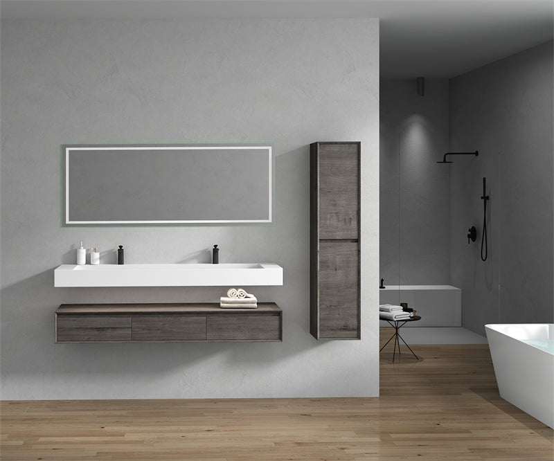 Alysa 24"-84" Floating Vanity with Reinforced Acrylic Sink
