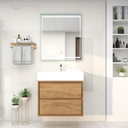 Saggia 30" Wall-Mounted Floating Bathroom Vanity with Reinforced Acrylic Sink in White Oak | Better Vanity Modern Luxury Bathroom Vanities