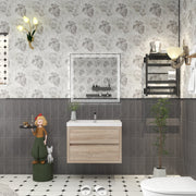Louis 30" Solid Wood Floating Bathroom Vanity in White Oak | Better Vanity Solid Wood Floating Vanities