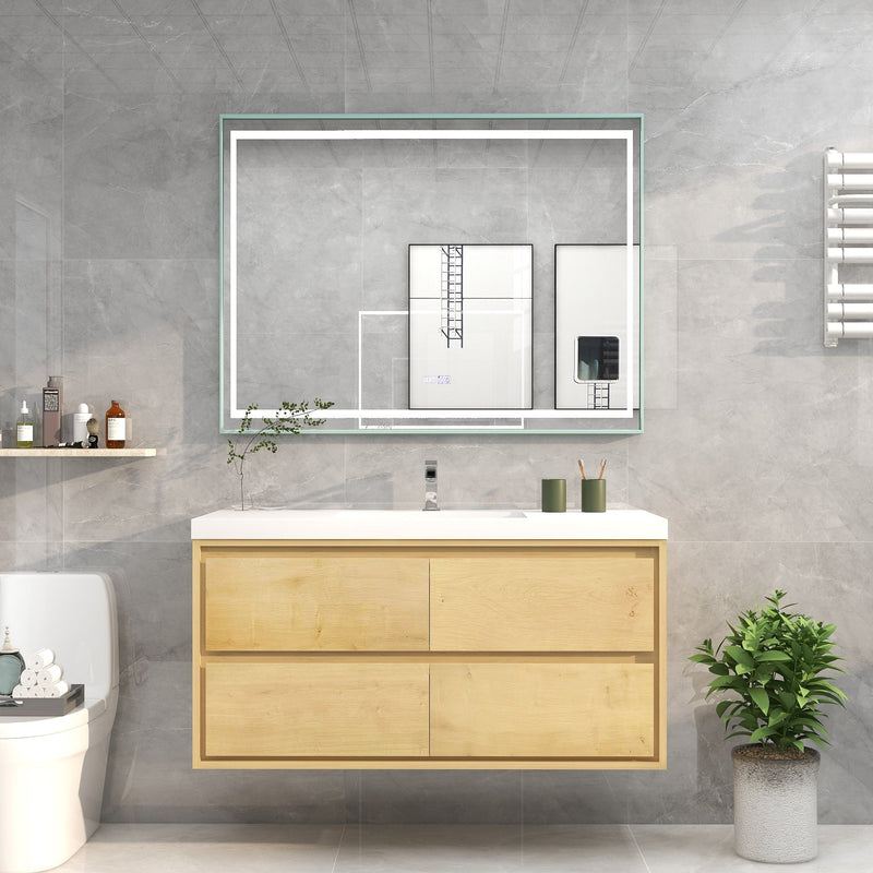 Saggia 48" Floating Vanity with Sink Set in Light Oak