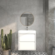 Saggia 24" Wall-Mounted Floating Bathroom Vanity with Reinforced Acrylic Sink in Gloss White | Better Vanity Modern Luxury Bathroom Vanities