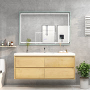 Saggia 60" Floating Vanity with Sink Set in Light Oak