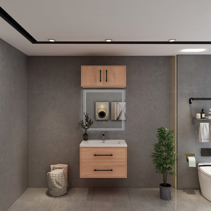 Victoria 30" Solid Wood Floating Bathroom Vanity in Red Oak | Better Vanity Solid Wood Floating Vanities