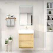 Saggia 24" Wall-Mounted Floating Bathroom Vanity with Reinforced Acrylic Sink in Light Oak | Better Vanity Modern Luxury Bathroom Vanities