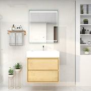 Saggia 30" Wall-Mounted Floating Bathroom Vanity with Reinforced Acrylic Sink in Light Oak | Better Vanity Modern Luxury Bathroom Vanities