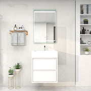 Saggia 24" Wall-Mounted Floating Bathroom Vanity with Reinforced Acrylic Sink in Gloss White | Better Vanity Modern Luxury Bathroom Vanities