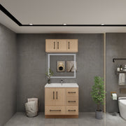 Victoria 36" Solid Wood Freestanding Bathroom Vanity in Yellow Oak | Better Vanity Solid Wood Floating Vanities