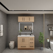 Victoria 42" Solid Wood Freestanding Bathroom Vanity in Yellow Oak | Better Vanity Solid Wood Floating Vanities