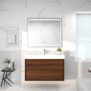 Saggia 42" Wall-Mounted Floating Bathroom Vanity with Reinforced Acrylic Sink in Rosewood | Better Vanity Modern Luxury Bathroom Vanities