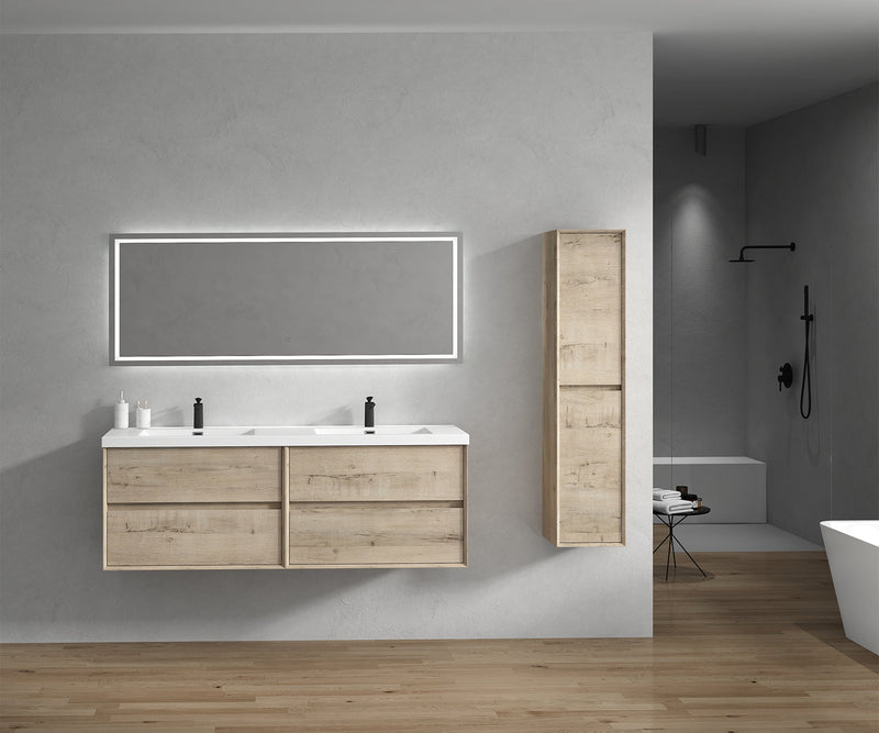 Kingdee 24"-84" Wall Mounted Vanity with Reinforced Acrylic Sink