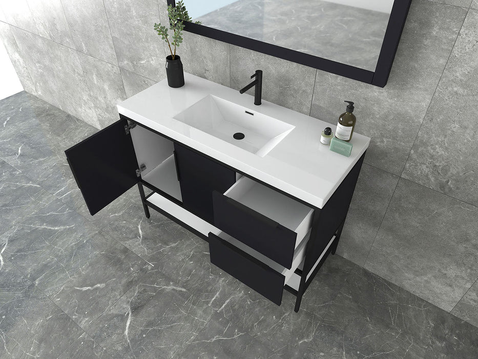 Matthew 24"-72" Glossy White Freestanding Vanity with Reinforced Acrylic Sinks