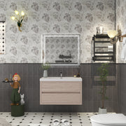 Louis 36" Floating Bathroom Vanity in Pink Wood | Better Vanity Floating Vanities