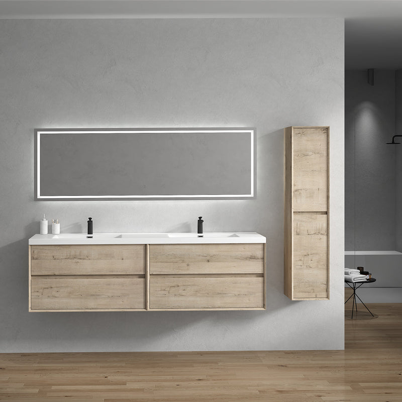 Kingdee 24"-84" Wall Mounted Vanity with Reinforced Acrylic Sink