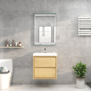 Saggia 24" Floating Vanity with Sink Set in Light Oak