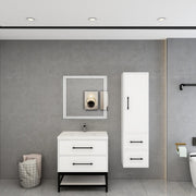 Victoria 30" Solid Wood Floating Open Shelf Bathroom Vanity in Gloss White | Better Vanity Solid Wood Floating Vanities