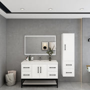 Victoria 48" Solid Wood Floating Open Shelf Bathroom Vanity in Gloss White | Better Vanity Solid Wood Floating Vanities