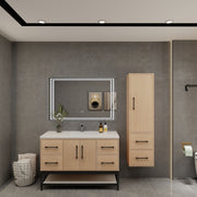 Victoria 48" Solid Wood Floating Open Shelf Bathroom Vanity in Yellow Oak | Better Vanity Solid Wood Floating Vanities