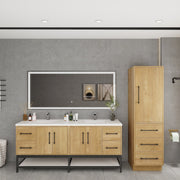 Victoria 72" Solid Wood Floating Open Shelf Bathroom Vanity in Oak, Double Sink Vanity | Better Vanity Solid Wood Floating Vanities